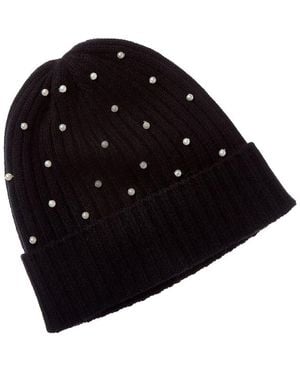 Sofiacashmere Sofiacashmere 2X2 Rib Pearl Cashmere Hat - Black