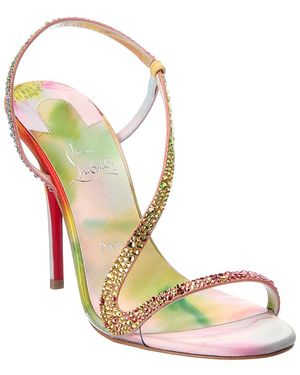Christian Louboutin Rosa Z Strass Botanica 100 Suede Sandal - Metallic