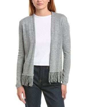 Sofiacashmere Fringe Wool & Cashmere-blend Cardigan - Gray
