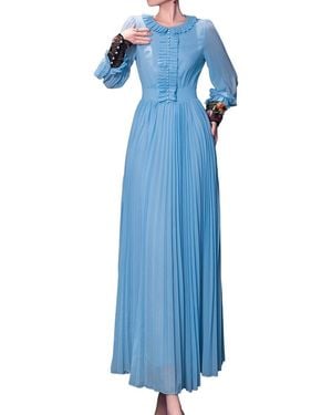 BRC By BURRYCO Long Sleeve Solid Maxi Dress - Blue