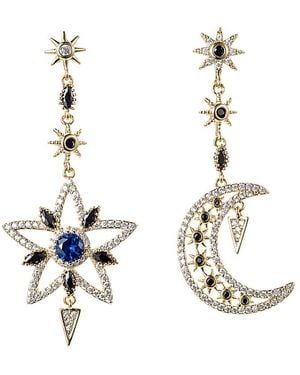 Eye Candy LA Sun And Moon Cz Crystal Drop Earrings - Metallic
