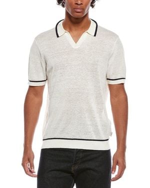 Onia Linen Johnny Collar Polo Jumper - White