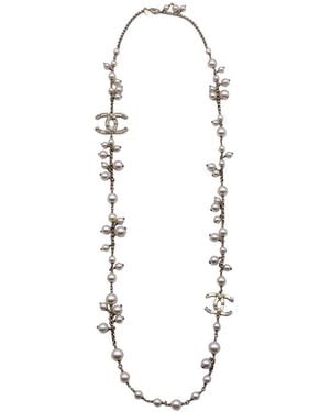 CHANEL Necklace Cc (authentic Pre-loved) - White