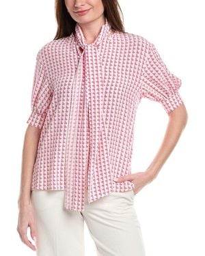 Akris Silk Printed Top - Pink