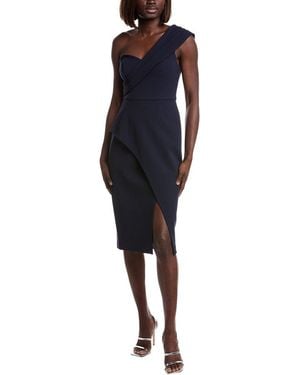Aidan Mattox Bonded Crepe Midi Dress - Blue