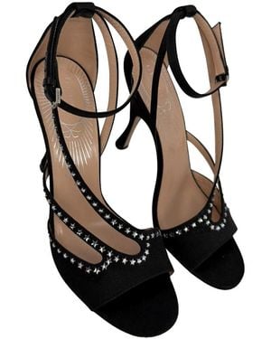 Gucci Satin Star-Embellished Gg Sandal (Authentic Pre-Loved) - Black