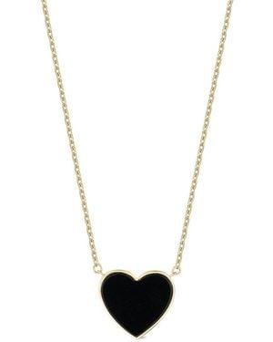 Ember Fine Jewelry 14k Black Onyx Heart Necklace - White