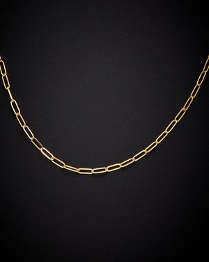 Italian Gold 18K 2.1Mm Polished Paperclip Chain Necklace - Black