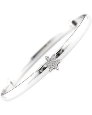 Diamond Select Cuts Silver 0.09 Ct. Tw. Diamond Star Of Davic Bangle Bracelet - White