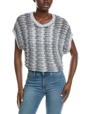 Z Supply Ballast Crochet Stripe Top - Blue