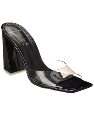 Black Suede Studio Joanna Vinyl & Patent Sandal - Black