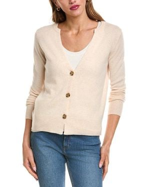 Philosophy Split V-Neck Cashmere Cardigan - Blue