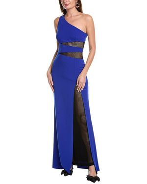 Issue New York Mesh Insert Maxi Dress - Blue