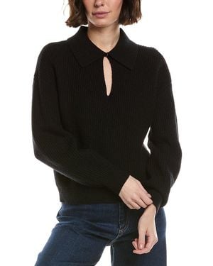 Lilla P Easy Fit Keyhole Rib Jumper - Black
