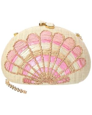 Rafe New York Berna Straw Clutch - Pink