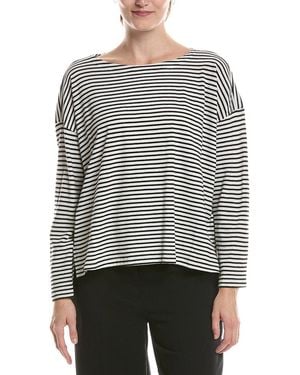 Eileen Fisher Bateau Neck Top - White