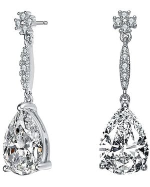 Genevive Jewelry Silver Earrings - White