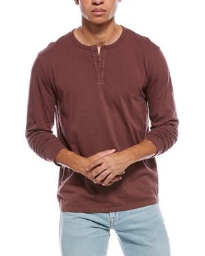 Vince Garment Dye Henley Shirt - Red