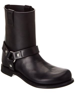 Loewe Campo Leather Biker Boot - Black