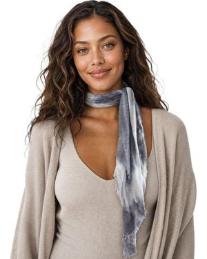 Blue Pacific Tie-Dye Cashmere-Blend Neckerchief - Brown
