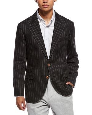 Brunello Cucinelli Linen Blazer - Black