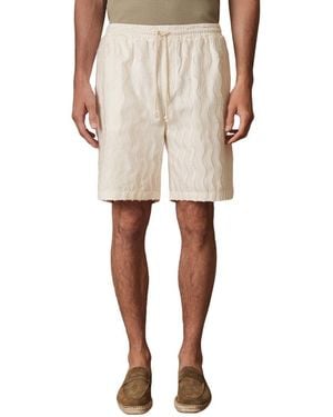 Reiss Serra Wave Fringed Drawstring Short - Natural