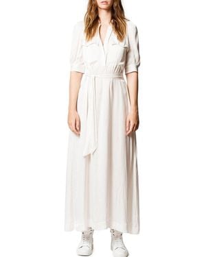 Zadig & Voltaire Remedy Satin Robe Longue En Po Dress - White