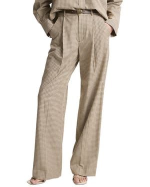 Vince Camille Mid Rise Wide Leg Trouser - Natural