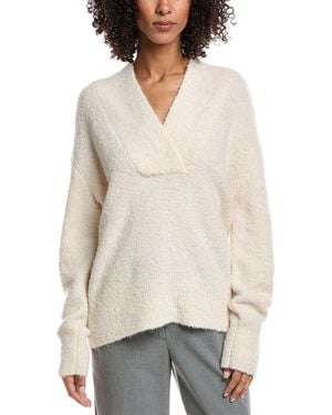 Vince Shawl Alpaca & Wool-Blend Sweater - White