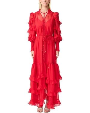 long striped maxi dress Terry Toweling Jacquard Maxi Dress With Long Sleeves In Black And Cream Stripe L
