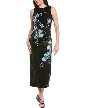 MILLY Tiana Floral Sequins Maxi Dress - Black