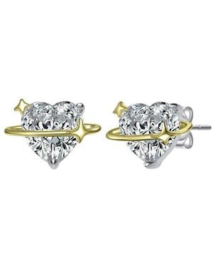 Rachel Glauber 14K Plated Cz Star Earrings - White