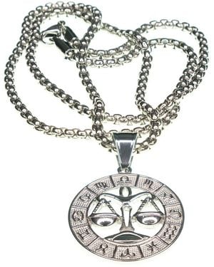 jean claude Dell Arte Stainless Steel Libra Pendant Necklace - Metallic