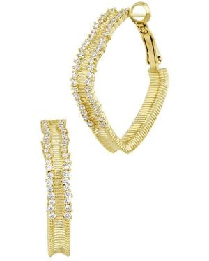 Savvy Cie 18K Plated Cz Hoops Earrings - Metallic