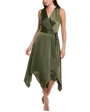 Anne Klein Montreal Satin Midi Dress - Green