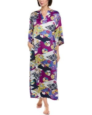 Natori Deco Satin Nightgown - White