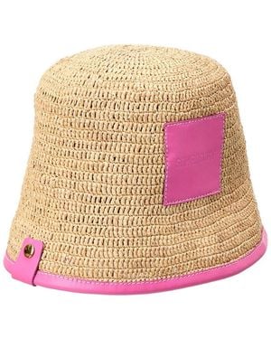 Jacquemus Le Bob Soli Raffia Bucket Hat - Pink