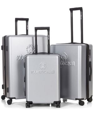 Roberto Cavalli 3pc Expandable Hardcase Luggage Set - Gray