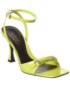 Gucci Horsebit Patent Sandal - Yellow