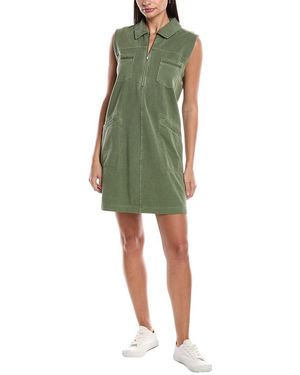 Grey State 1/2-Zip Shift Dress - Green