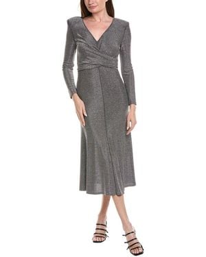 MILLY Rhys Jersey V-neck Wrap Maxi Dress - Grey