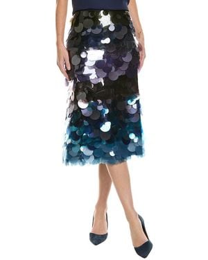 Cynthia Rowley Gradient Paillette Midi Skirt - Blue