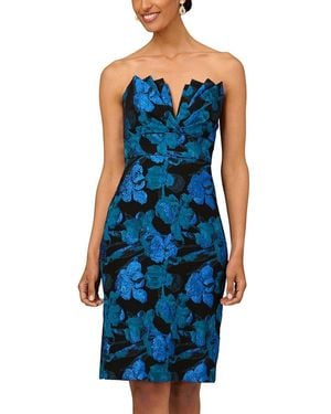 Aidan Mattox Stretch Jacquard Sheath Dress - Blue