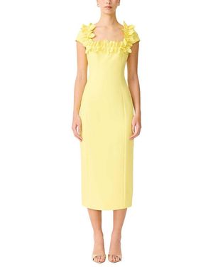 Elliatt Cara Square Neck Midi Dress - Yellow