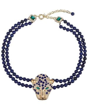 Eye Candy LA The Luxe Collection Zoe Leopard Necklace - Blue