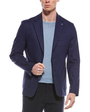 Report Collection Linen-Blend Jacket - Blue