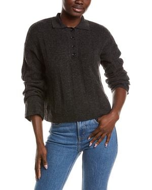 NAADAM Coastal 100% Cashmere Ribbed Polo Jumper - Black