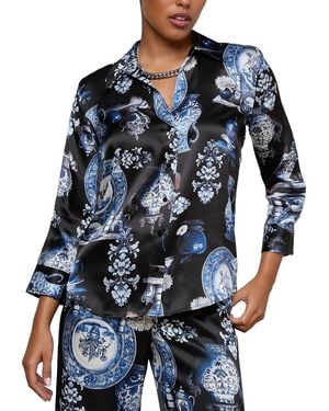 L'Agence Dani 3/4 Sleeve Blouse - Blue