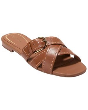 Cole Haan Velma Buckle Leather Sandal - Brown