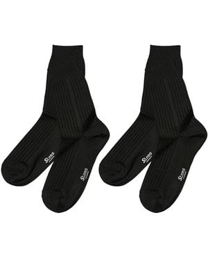 Stems Silky Rib Quarter Socks - Black